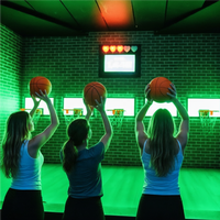 Ballon de basketball interactif lumineux en plastique et métal pour parcs d'aventure intérieurs - Activez le jeu de lancer