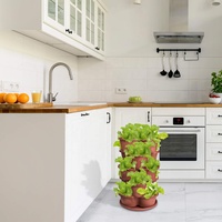 Jardinière verticale Jardinières de jardin empilables Jardinière de fleurs et de légumes d'herbes de fraises avec roues et outils amovibles