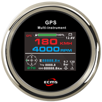 ECMS Speedometer GPS TFT 85mm, pengukur Multi instrumen pengukur suhu air Jam pengukur tekanan minyak 12V/24V 1