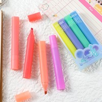Ensemble de 16 stylos fluorescents à pointe oblique créative pour étudiants, avec impression UV, pour journal créatif et peinture, emballage en boîte