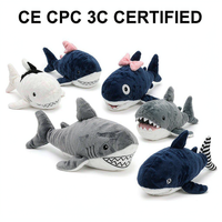 Boneka Hiu Kustom OEM ODM Hewan Laut Ikan Hiu Boneka Plushie Grosir Hadiah Anak