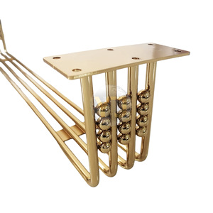 Gold Plated Iron Furniture <b>Legs</b> Long <b>Bed</b> Frame <b>Support</b> Heavy Duty Industrial Design Indoor Use Stainless Steel Modern Minimalist - Product Image 3
