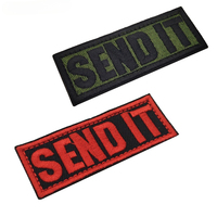 Bordado por computadora SEND IT Hook Loop Parches de moral táctica para prendas Sombreros y mochila Decoración personalizada