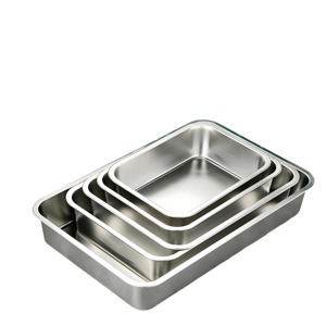 Bandeja cuadrada moderna de acero inoxidable 304/201 de 70*50, bandeja profunda de Metal para el hogar, <span class=keywords><strong>Hotel</strong></span> y restaurante, Buffet para caja de arena para <span class=keywords><strong>gatos</strong></span> - Product Image 3