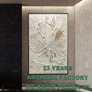 Pintura <span class=keywords><strong>al</strong></span> <span class=keywords><strong>Óleo</strong></span> Abstracta Moderna en Relieve, Flor <span class=keywords><strong>de</strong></span> Pared 3D Pintada a Mano para Decoración del Hogar, Lienzo para Sala <span class=keywords><strong>de</strong></span> Estar, Cuadros <span class=keywords><strong>de</strong></span> Pared 3D - Product Image 2