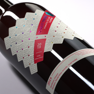 Étiquette en papier texturé imperméable à gratter pour seau à glace, vin ou parfum, personnalisée, <span class=keywords><strong>autocollante</strong></span> avec estampage à chaud en <span class=keywords><strong>feuille</strong></span> d'or gaufrée - Product Image 1