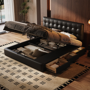 <span class=keywords><strong>Lit</strong></span> King Size Moderne Minimaliste en Cuir Fin <span class=keywords><strong>avec</strong></span> <span class=keywords><strong>Tête</strong></span> <span class=keywords><strong>de</strong></span> <span class=keywords><strong>Lit</strong></span> <span class=keywords><strong>de</strong></span> Rangement Intégrée Noir pour Chambre à Coucher – Vente en Gros Directe Usine Foshan - Product Image 3
