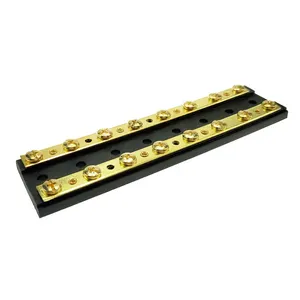 Amomd 60A Dual Row Brass Fireproof Busbar Screw Type with 16 Terminals CE Certified Nylon Material