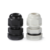 Presse-étoupe M12 noir et blanc en nylon PA 66 étanche IP68 pour câble de 7 mm, idéal pour l'industrie électrique - Vente chaude