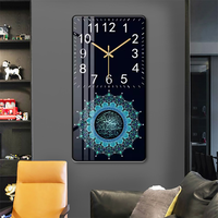 Horloge Murale Silencieuse sans Tic-Tac Prix de Gros, Peinture d'Horloge Murale en Porcelaine Cristal Islamique Décoration Maison