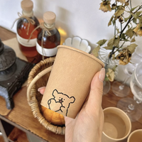 Vente chaude Gobelet en papier jetable Gobelet en papier à mur unique Boisson chaude Logo personnalisable Gobelet en papier kraft