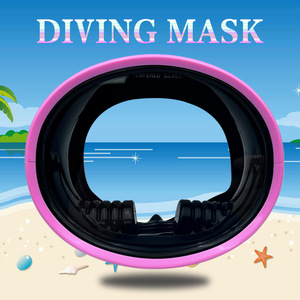 Masque facial complet en verre trempé de 4,0 mm, étanche, anti-buée, vue large à 180°, durable, respirant, pour la plongée en apnée, les sports nautiques, pour adultes - Product Image 2