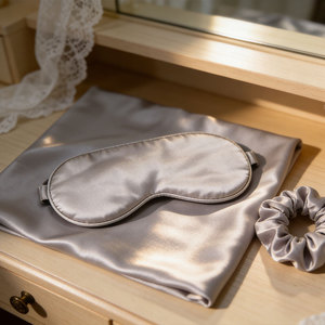 Offre Spéciale : Ensemble Masque de Sommeil <span class=keywords><strong>en</strong></span> Soie de Mûrier, Taie d'Oreiller <span class=keywords><strong>en</strong></span> Soie, Chouchou <span class=keywords><strong>en</strong></span> Soie, Masque Anti-rides pour les Cheveux, Masque de Sommeil pour Femme – Idéal Cadeau - Product Image 2