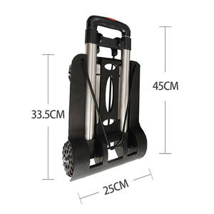 Outil de transport de supermarché d'aéroport de vente chaude quatre roues mini chariot à main pliable pliant avec la poignée en aluminium - Product Image 6