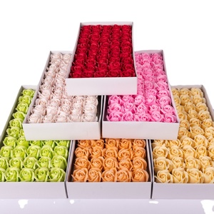 Three-Layer <strong>Soap</strong> <strong>Rose</strong> Simulation DIY Bouquet Water Splash Belt Base Flower Tray Valentine's Day Artificial Flowers Flower Head - Product Image 4