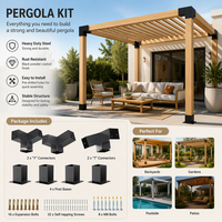 Kit de pergola en bois, kit de support en bois surélevé, supports en aluminium, revêtement en poudre, respectueux de l'environnement, imperméable, facile à assembler, renouvelable