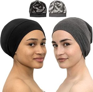 Tùy Chỉnh Logo Stretch Tre Satin Lụa Lót Quá Khổ Ngủ Cap Beanie Slap Cap Mềm Stain Lót Slouchy Chemo Beanie Mũ - Product Image 1