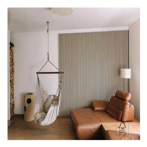 TianGe moderne bambou mur décoratif latte bois placage panneau acoustique pour bureau hôtel décoration murale Akustik panneau Acupanel - Product Image 1