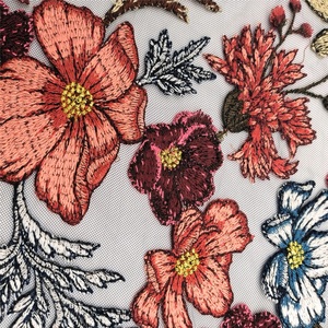 Bán Sỉ Khác Nhau Nhiều Màu Hoa Mô Hình Vải Lưới Polyester In Thêu Vải Tuyn Ren Vải Ren Tùy Chỉnh - Product Image 3