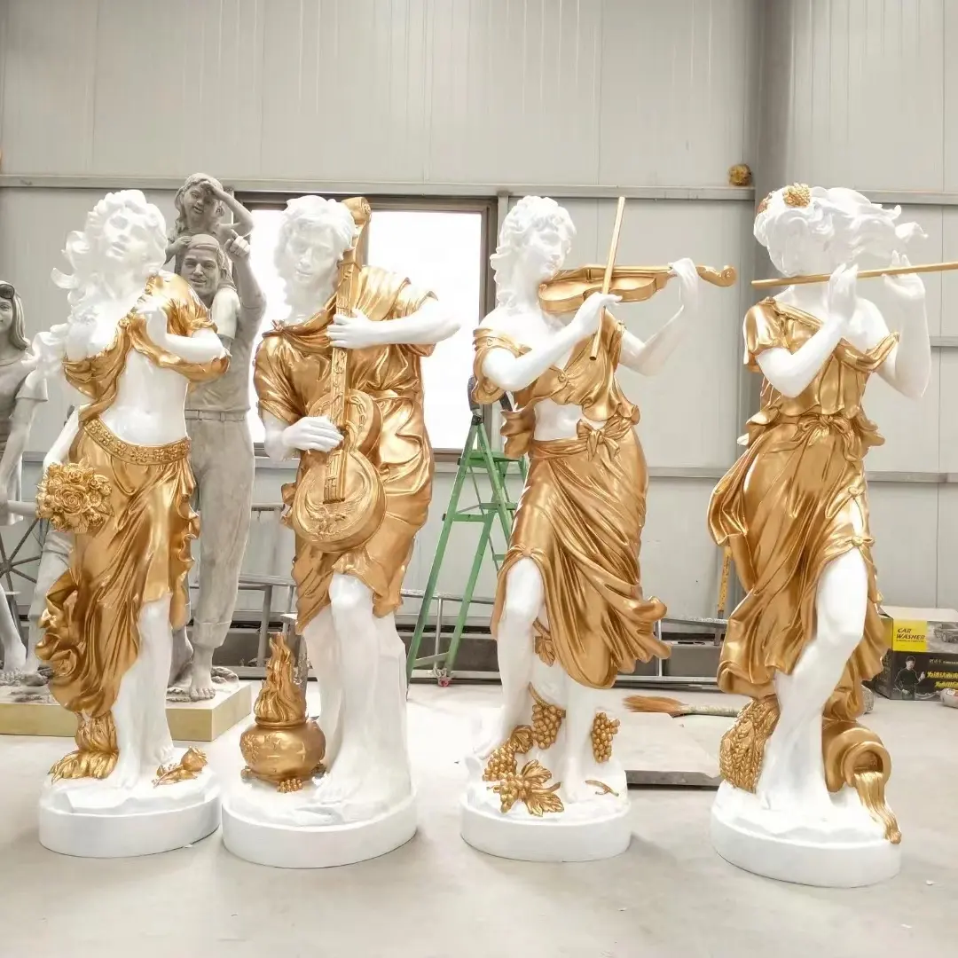 Levensgrote Decoraties Hars Dame Sculptuur Glasvezel Vier Seizoenen Godin Standbeeld