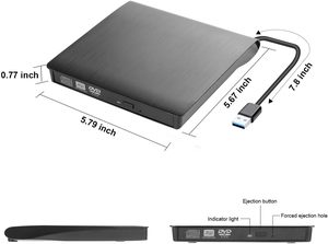 New Arrival xách tay USB 3.0 và Loại C Ổ đĩa quang bên ngoài DVD CD Player CD-RW DVD-RW Burner Reader - Product Image 4
