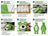 Costume de mascotte d'ours en peluche moelleux, tenue intégrale pour événements, fêtes, carnavals, promotions, publicité et spectacles