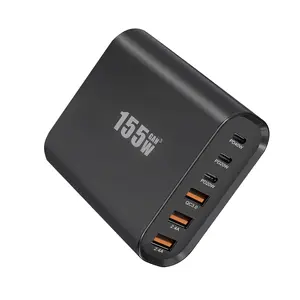 3A3C GaN 155W kalite GaN USB tip C QC3.0 PD abd ab İngiltere AU çok 6 Port süper hızlı şarj dizüstü telefon iPhone şarj cihazı