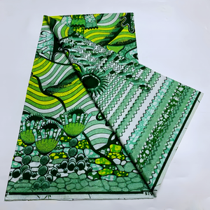 <span class=keywords><strong>Tissu</strong></span> <span class=keywords><strong>Pagne</strong></span> Africain en Coton Imprimé Wax Doré 6 Yards pour Robes et Chemises Femme Motif Batik pour Sacs Garçon - Product Image 6