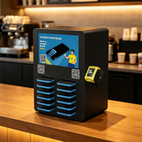 Stazione di ricarica a noleggio con alimentazione autonoma, lettore di carte con codice QR, distributore automatico di power bank a ricarica rapida