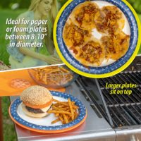 Supports de vaisselle en plastique réutilisables personnalisés, paniers de drainage ronds creux |   Plateau de service pour pique-nique et barbecue en plein air