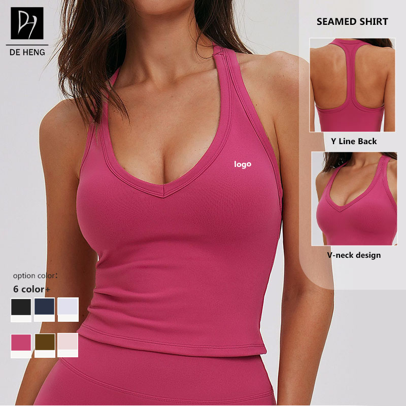 Fitness Crop Wholesale Deep V Neck Women'S Activewear Fitness & Yoga Wear Crisscross Breathable Solid Pattern Top