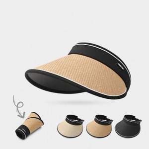 Nuevo Sombrero de Paja Plegable para Mujer con Visera, Bordado 3D y Diseño en Relieve - Ideal para Viajes, Pesca y Esquí - Product Image 3