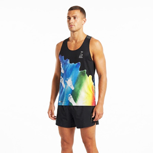 Gilet de sport sans couture pour homme, respirant, imprimé néon personnalisé par sublimation, idéal pour le cyclisme et la course à pied - Product Image 2