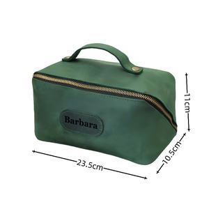 New Design Suede Leather <b>Travel</b> Cosmetic <b>Case</b> Toiletry Bag Personalized Beauty Makeup Pouch Organizer For Women - Product Image 3