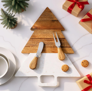 Nuovo Design salumi vassoio albero di natale a forma di salumi di marmo di taglio tavola di servizio con formaggio utensili per la cucina - Product Image 4