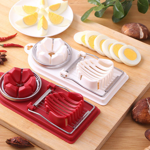 Egg Slicer 2 In 1 Stainless Steel For Century Eggs Preserved Eggs Regular Eggs With Cutter And Divider Set - Product Image 1