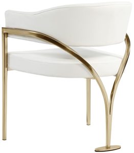 Meridian Furniture <span class=keywords><strong>Chaise</strong></span> de salle à manger en forme de V Salon rembourré contemporain Chaises de salle à manger Cadre en métal Location de fête d'hôtel - Product Image 3