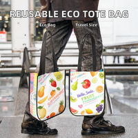 Sac fourre-tout réutilisable en non-tissé, impression personnalisée intégrale, poignée en PP, sac de courses pour supermarché, promotion de cadeaux
