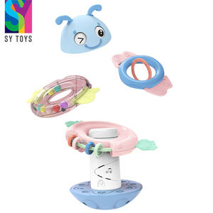 SY 3 in 1ห่วงสำหรับดนตรีเพื่อการศึกษาแบบทำมือของเล่นแก้วทัมเบลอร์รูปการ์ตูนวงแหวนซ้อนรูปกระต่ายของเล่นมีเสียงเพลงเบาๆ - Product Image 3