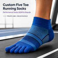 Chaussettes de course athlétiques B2B à cinq doigts pour kits d'entraînement et programmes de course, avec options de tailles graduées