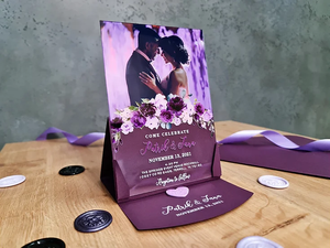 การ์ดอะคริลิคพิมพ์ลายดอกกุหลาบสำหรับวันครบรอบแต่งงานสำหรับวันวาเลนไทน์แต่งงาน - Product Image 6