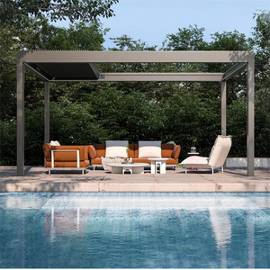 Động cơ có thể thu vào louver pergola điện louvered mái pergola gazebo vườn ngoài trời nhôm pergola - Product Image 6