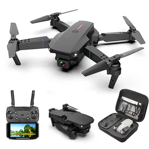 Dron E88 con Wifi FPV y Cámara Dual Pro 4K HD, Cuadricóptero Plegable con Control Remoto para Interiores y Vídeo