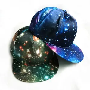 Chapéus galaxy impresso da galáxia 3d, alta qualidade, chapéus hip hop galaxy snapback