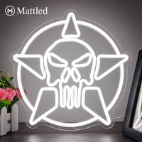 Letrero Luminoso LED de Neón con Diseño de Calavera |   Lámpara de Neón para Decoración de Habitaciones, Bares y Fiestas Góticas de Halloween |   Dropshipping Personalizado al por Mayor
