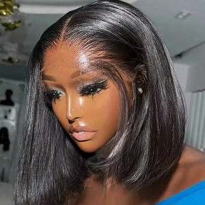 Perruque brésilienne courte bob 200 % de densité, 14 pouces, cheveux humains, lace front, <span class=keywords><strong>blond</strong></span> miel, Remy, sans colle, ultra-lisse, toutes couleurs - Product Image 1