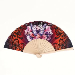 Nouvel Arrivage – Éventail Pliant Portable en Bambou Peint, Personnalisable (Logo & Couleur), 28cm/33cm, Idéal Mariages & Fêtes – Vente en Gros - Product Image 1