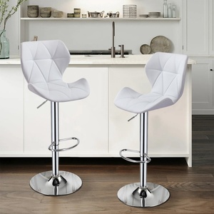 Sillas <span class=keywords><strong>de</strong></span> Barra Modernas Ajustables <span class=keywords><strong>de</strong></span> Cuero PU con Base Cromada <span class=keywords><strong>para</strong></span> Sala <span class=keywords><strong>de</strong></span> Estar, Cocina, <span class=keywords><strong>Isla</strong></span>, Hotel - Product Image 2