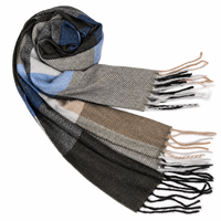 Écharpes en tricot rayées à blocs de couleurs larges, style élégant et luxueux pour hommes, fabriquées par le fabricant