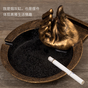Creative Resin <b>Ashtray</b> Retro Hand Design Phone Holder For Office Home Decor - Product Image 3